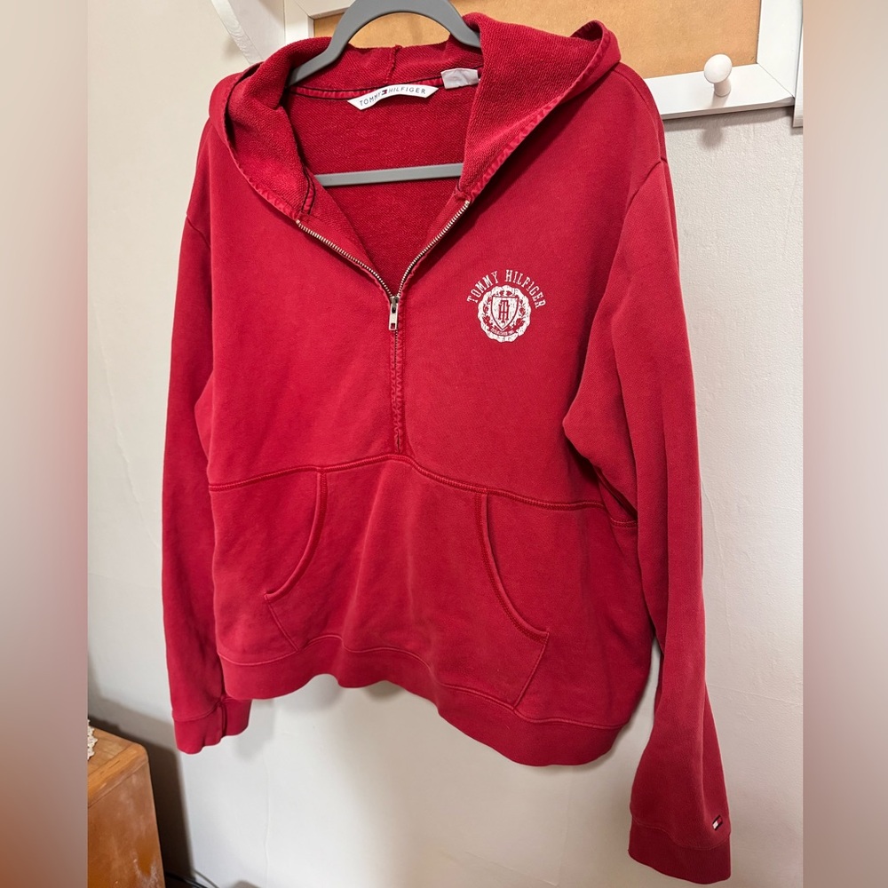 Tommy Hilfiger Women's Half-Zip Red Sweater